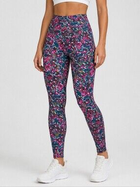 Lululemon Base Pace Floral Leggings 28” Pink Blue Size 6